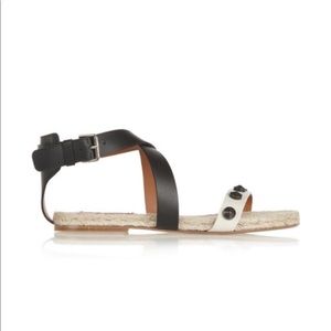 Lanvin Studded leather espadrille sandals
